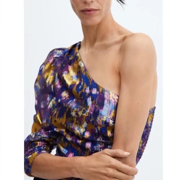 Mango Navy Textured Top - Picture 2 of 3